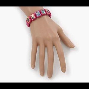 Avalaya Deep Pink Cupcake Wooden Stretch Icon Bra